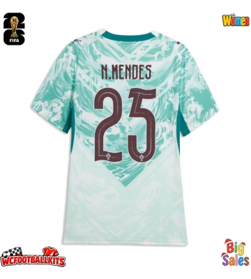 Portugal Nuno Mendes #25 Replica Away Stadium Shirt for Women World Cup 2026 Short Sleeve